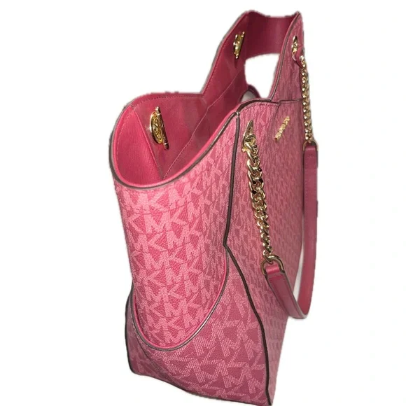 MICHAEL Michael Kors Red and Pink Shoulder Bag with Chain Handles - Picture 2 of 3